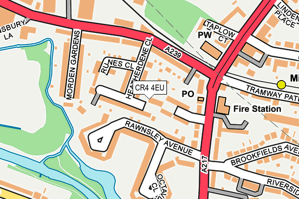 CR4 4EU map - OS OpenMap – Local (Ordnance Survey)