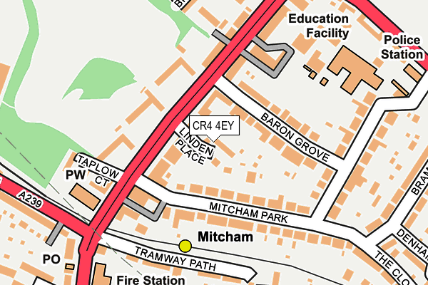 CR4 4EY map - OS OpenMap – Local (Ordnance Survey)
