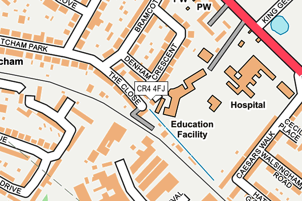 CR4 4FJ map - OS OpenMap – Local (Ordnance Survey)