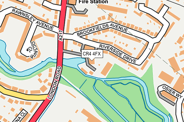 CR4 4FX map - OS OpenMap – Local (Ordnance Survey)