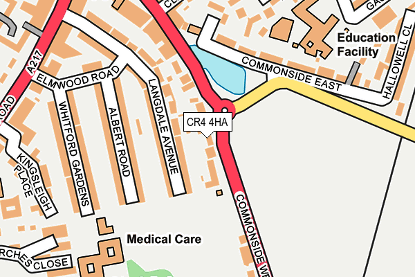 CR4 4HA map - OS OpenMap – Local (Ordnance Survey)
