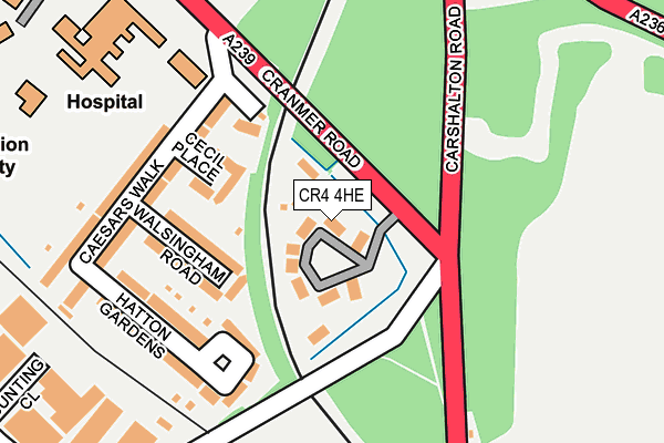 CR4 4HE map - OS OpenMap – Local (Ordnance Survey)