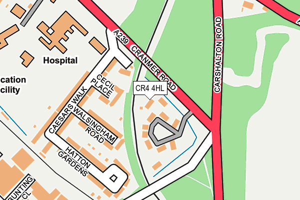 CR4 4HL map - OS OpenMap – Local (Ordnance Survey)