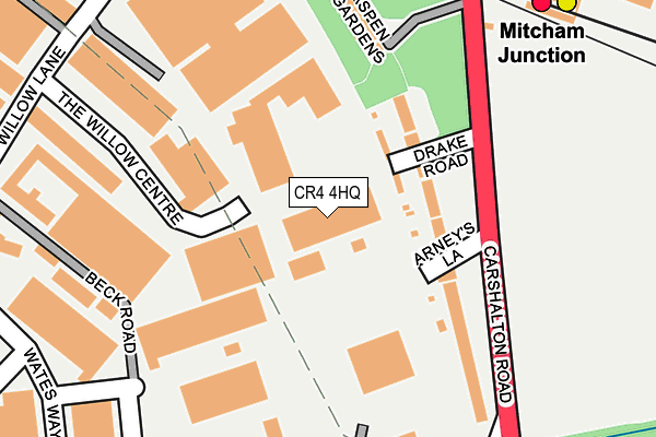 CR4 4HQ map - OS OpenMap – Local (Ordnance Survey)