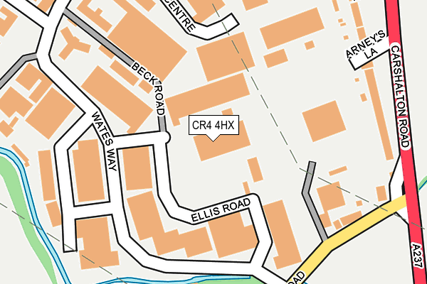 CR4 4HX map - OS OpenMap – Local (Ordnance Survey)