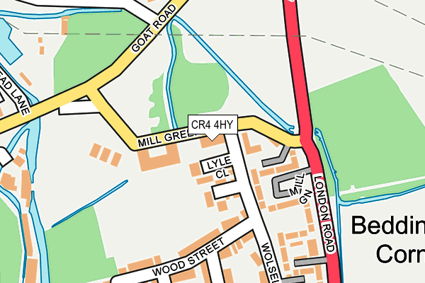 CR4 4HY map - OS OpenMap – Local (Ordnance Survey)