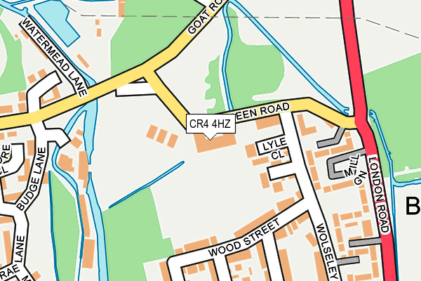 CR4 4HZ map - OS OpenMap – Local (Ordnance Survey)