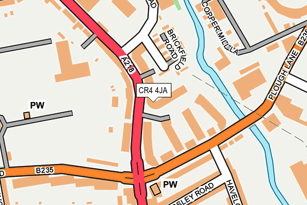 CR4 4JA map - OS OpenMap – Local (Ordnance Survey)