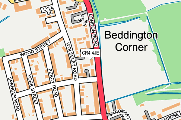 CR4 4JE map - OS OpenMap – Local (Ordnance Survey)