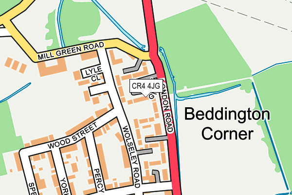 CR4 4JG map - OS OpenMap – Local (Ordnance Survey)