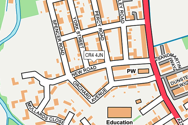 CR4 4JN map - OS OpenMap – Local (Ordnance Survey)