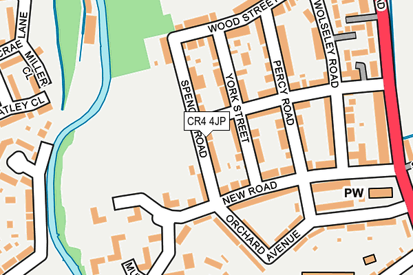 CR4 4JP map - OS OpenMap – Local (Ordnance Survey)