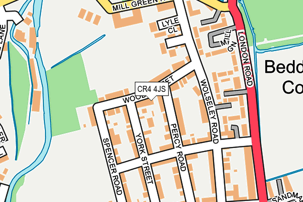 CR4 4JS map - OS OpenMap – Local (Ordnance Survey)