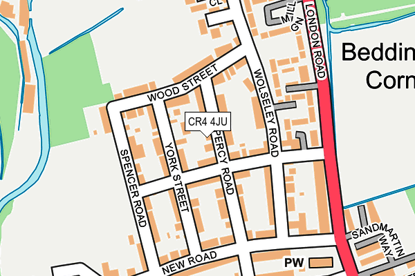CR4 4JU map - OS OpenMap – Local (Ordnance Survey)