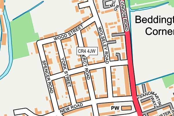 CR4 4JW map - OS OpenMap – Local (Ordnance Survey)