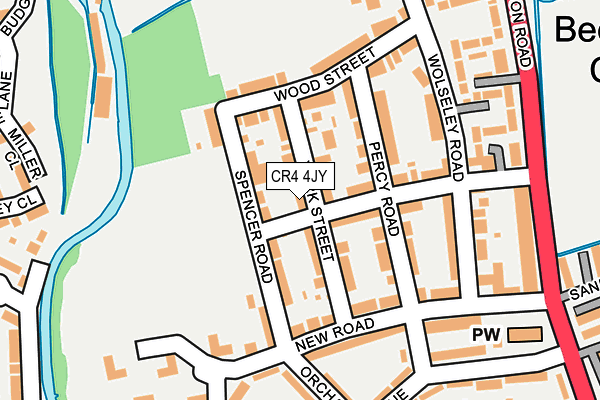 CR4 4JY map - OS OpenMap – Local (Ordnance Survey)