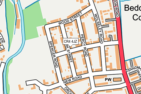 CR4 4JZ map - OS OpenMap – Local (Ordnance Survey)