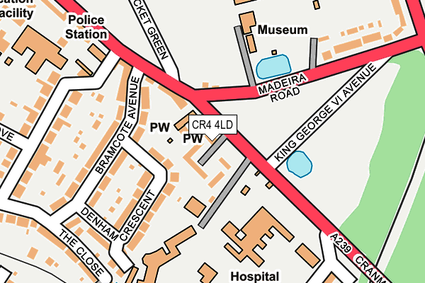 CR4 4LD map - OS OpenMap – Local (Ordnance Survey)