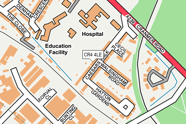 CR4 4LE map - OS OpenMap – Local (Ordnance Survey)