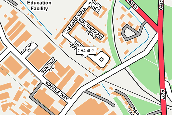 CR4 4LG map - OS OpenMap – Local (Ordnance Survey)