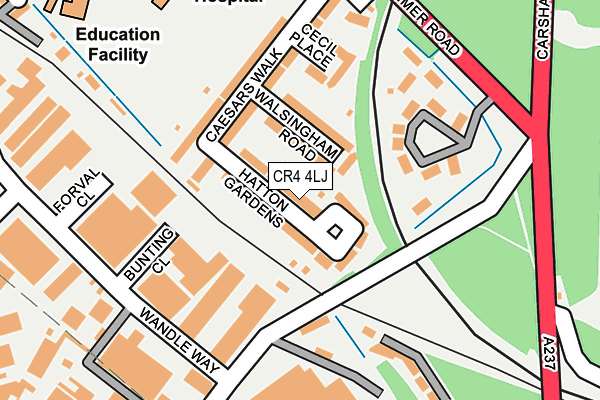 CR4 4LJ map - OS OpenMap – Local (Ordnance Survey)