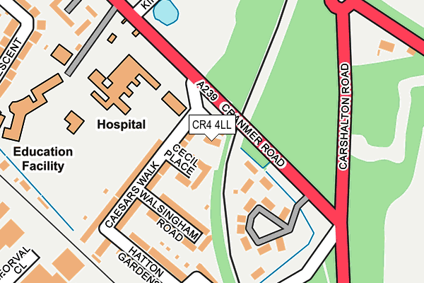 CR4 4LL map - OS OpenMap – Local (Ordnance Survey)