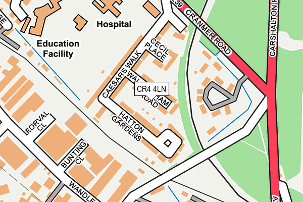 CR4 4LN map - OS OpenMap – Local (Ordnance Survey)