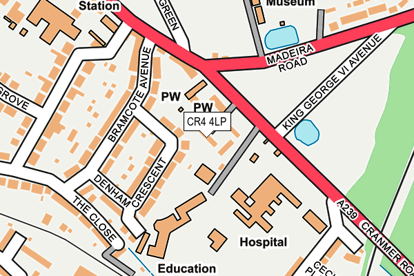 CR4 4LP map - OS OpenMap – Local (Ordnance Survey)