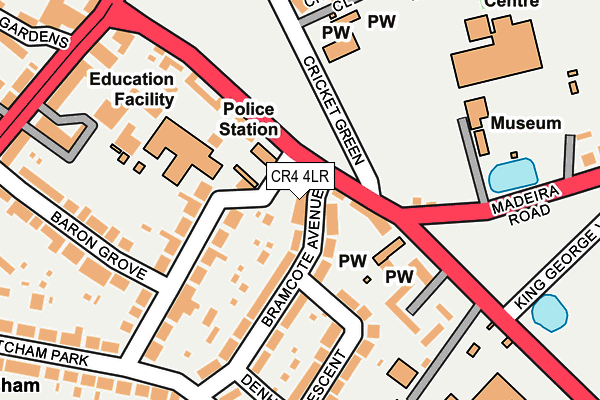 CR4 4LR map - OS OpenMap – Local (Ordnance Survey)