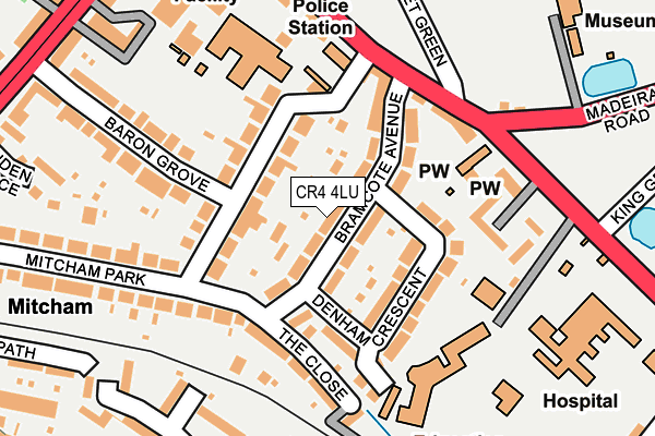 CR4 4LU map - OS OpenMap – Local (Ordnance Survey)