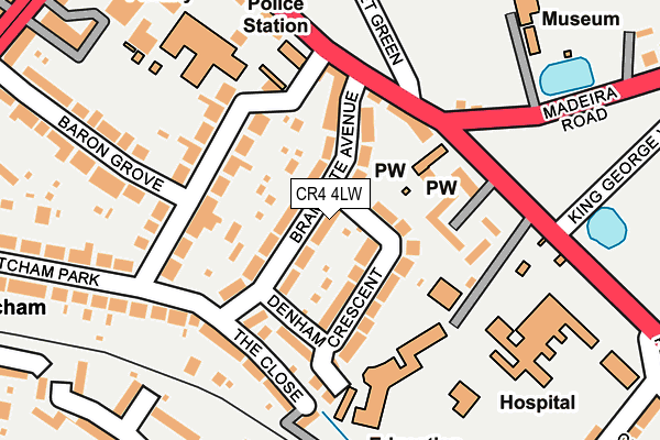 CR4 4LW map - OS OpenMap – Local (Ordnance Survey)