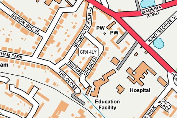 CR4 4LY map - OS OpenMap – Local (Ordnance Survey)