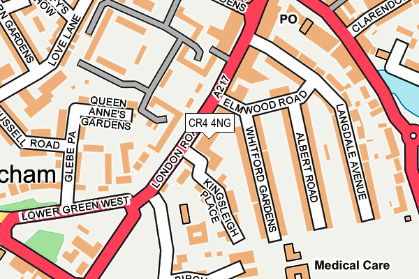 CR4 4NG map - OS OpenMap – Local (Ordnance Survey)