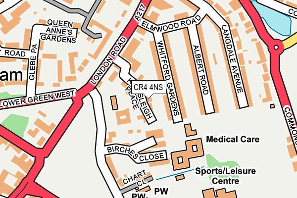 CR4 4NS map - OS OpenMap – Local (Ordnance Survey)