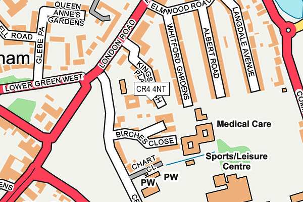 CR4 4NT map - OS OpenMap – Local (Ordnance Survey)