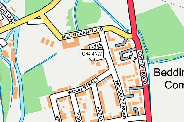 CR4 4NW map - OS OpenMap – Local (Ordnance Survey)