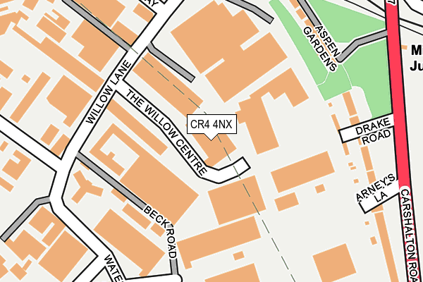 CR4 4NX map - OS OpenMap – Local (Ordnance Survey)