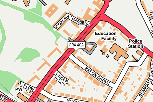 CR4 4SA map - OS OpenMap – Local (Ordnance Survey)