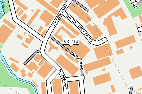 CR4 4TU map - OS OpenMap – Local (Ordnance Survey)