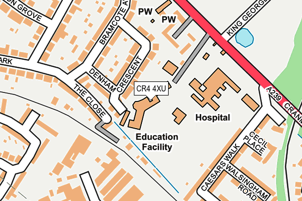 CR4 4XU map - OS OpenMap – Local (Ordnance Survey)