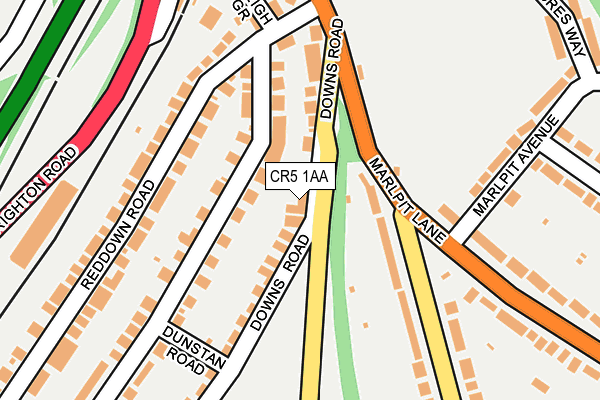 CR5 1AA map - OS OpenMap – Local (Ordnance Survey)