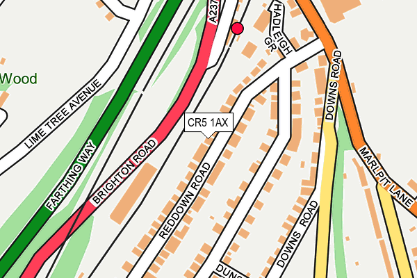 CR5 1AX map - OS OpenMap – Local (Ordnance Survey)