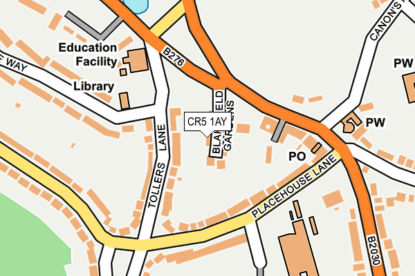 CR5 1AY map - OS OpenMap – Local (Ordnance Survey)