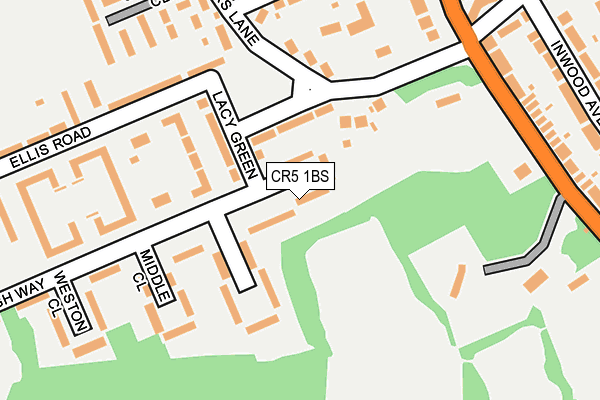 CR5 1BS map - OS OpenMap – Local (Ordnance Survey)