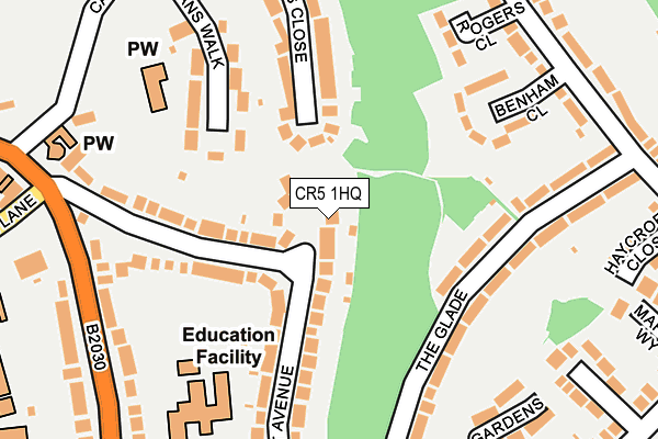 CR5 1HQ map - OS OpenMap – Local (Ordnance Survey)