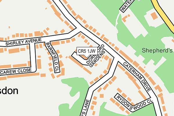 CR5 1JW map - OS OpenMap – Local (Ordnance Survey)