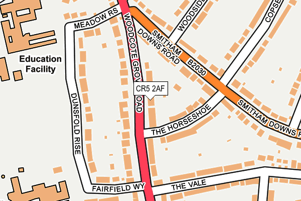 CR5 2AF map - OS OpenMap – Local (Ordnance Survey)