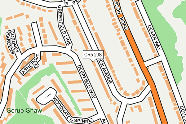 CR5 2JS map - OS OpenMap – Local (Ordnance Survey)