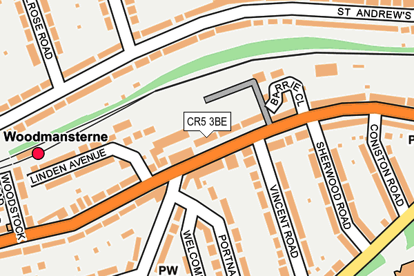 CR5 3BE map - OS OpenMap – Local (Ordnance Survey)