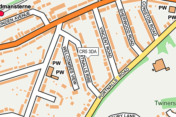 CR5 3DA map - OS OpenMap – Local (Ordnance Survey)